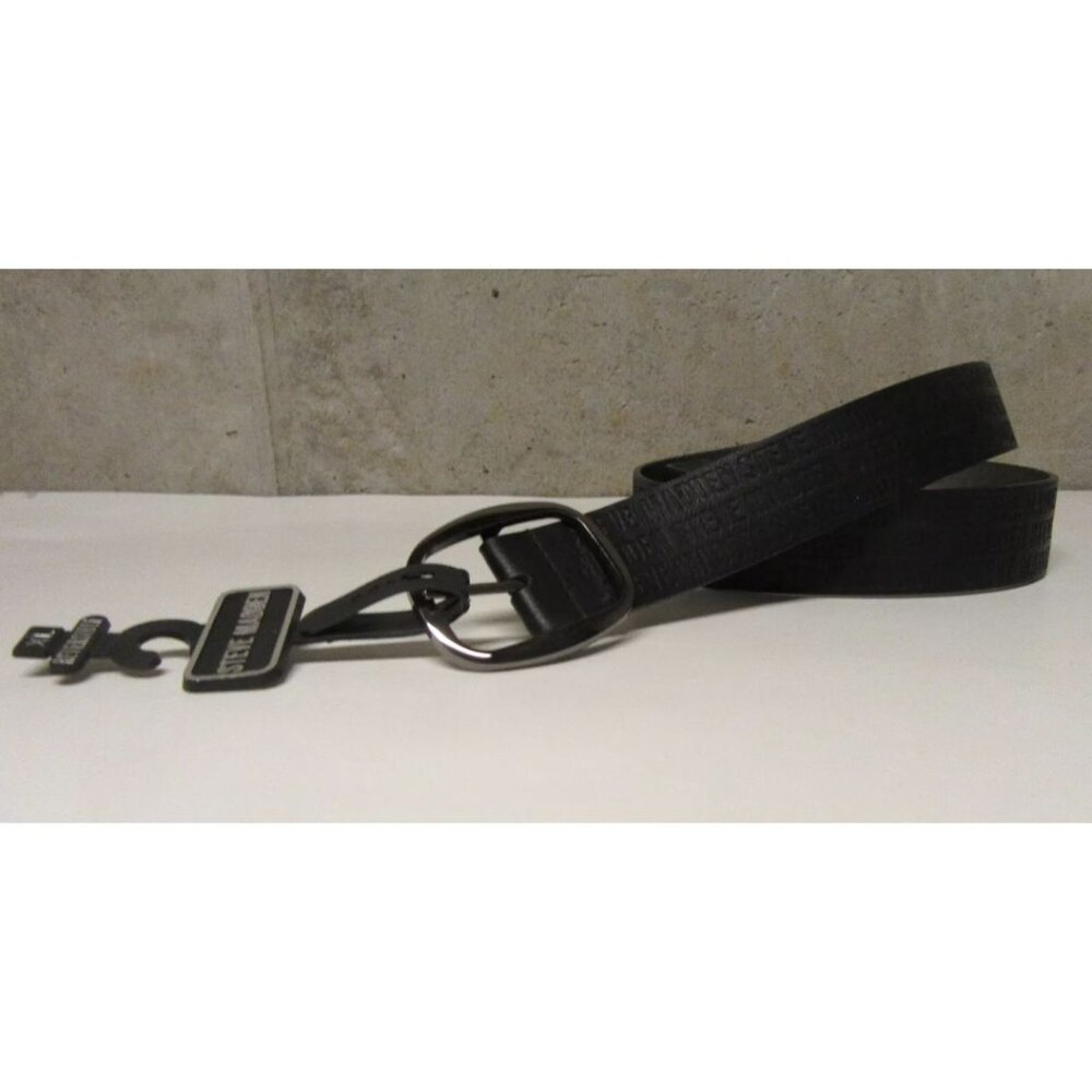 Steve Madden Signature Logo Womens Belt Black Size XL